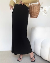 Knit long narrow Rib Skirt T20190