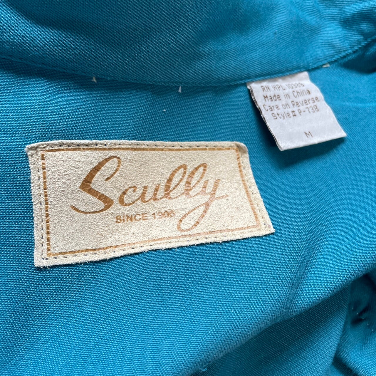 Scully 長袖 ボタニカル柄 刺繍 ウエスタンシャツ メンズL相当 古着 ターコイズグリーン 青緑色【長袖シャツ】【3anniv】 | cave  古着屋【公式】古着通販サイト