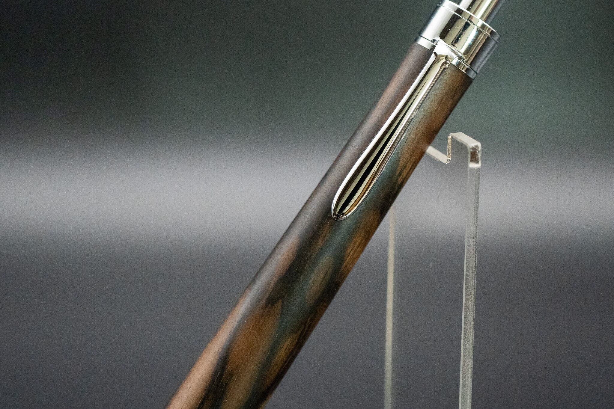 【魅惑の黒い紋様】黒柿孔雀杢 極上 silver BP