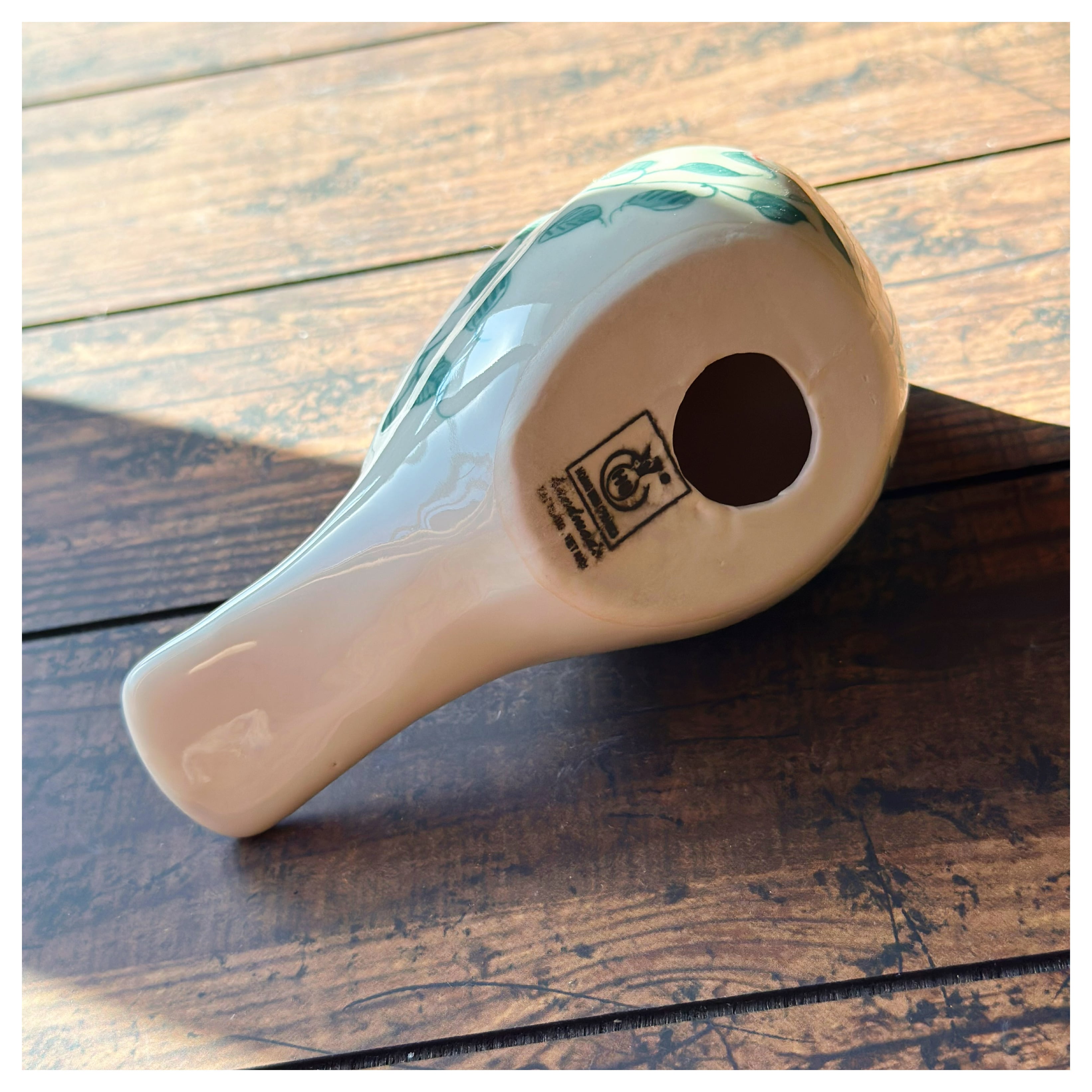 ベトナムのバッチャン焼き 牡丹絵の鳥の置物 | Kc-Labo's shop