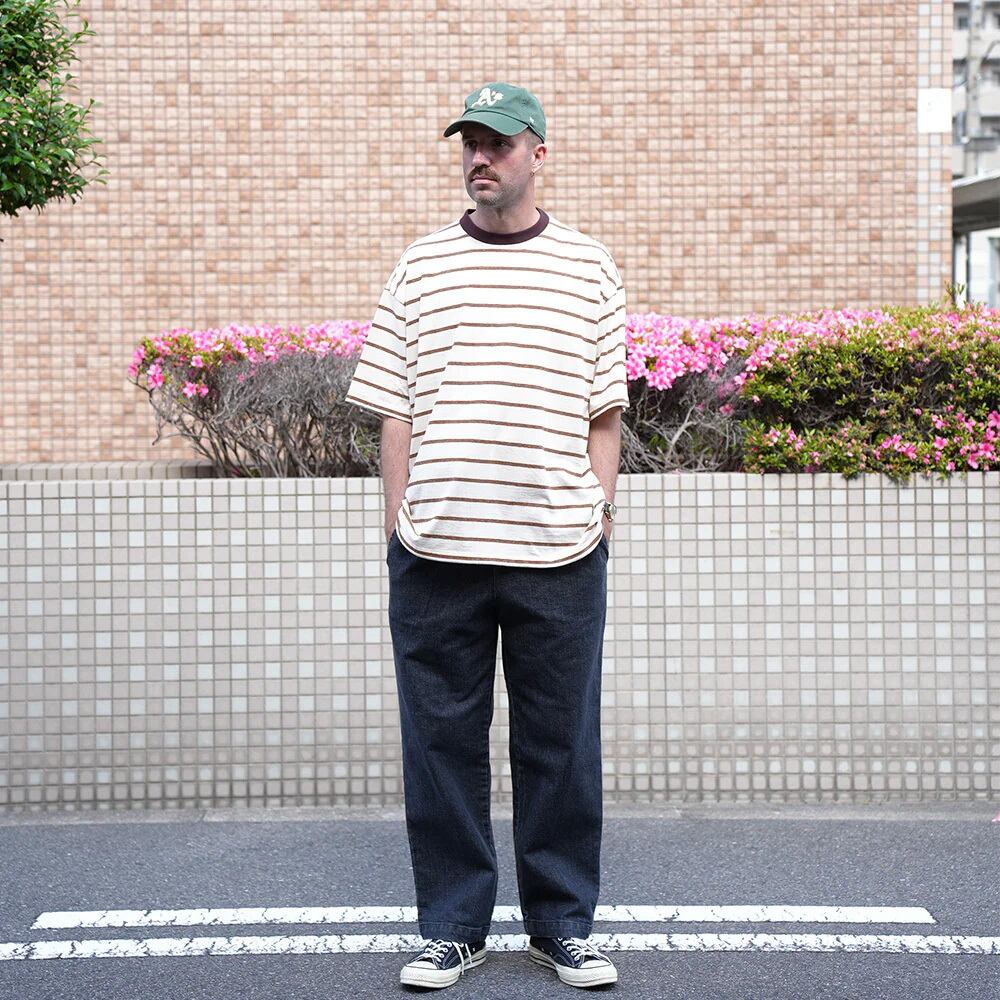 MANUAL ALPHABET / RETRO BORDER WIDE SPINDLE TEE】 メンズ ボーダーT