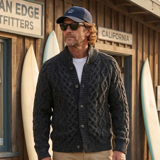アメリカン ケーブルニットカーディガン　S1588