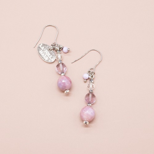 【Moon Lady Amethyst】ガーデンアメシスト×クォーツァイト×水晶 ピアス