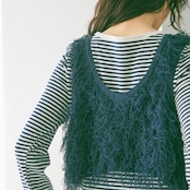 フリンジ ノースリーブ クロップド ベスト 　全3色　 00057