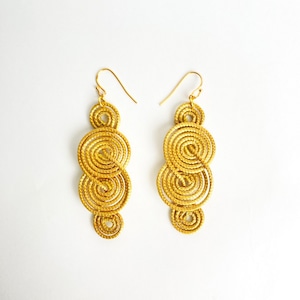 【ビオジュエリー】 黄金の草 カッピンドウラード ピアス&イヤリング 4スパイラル