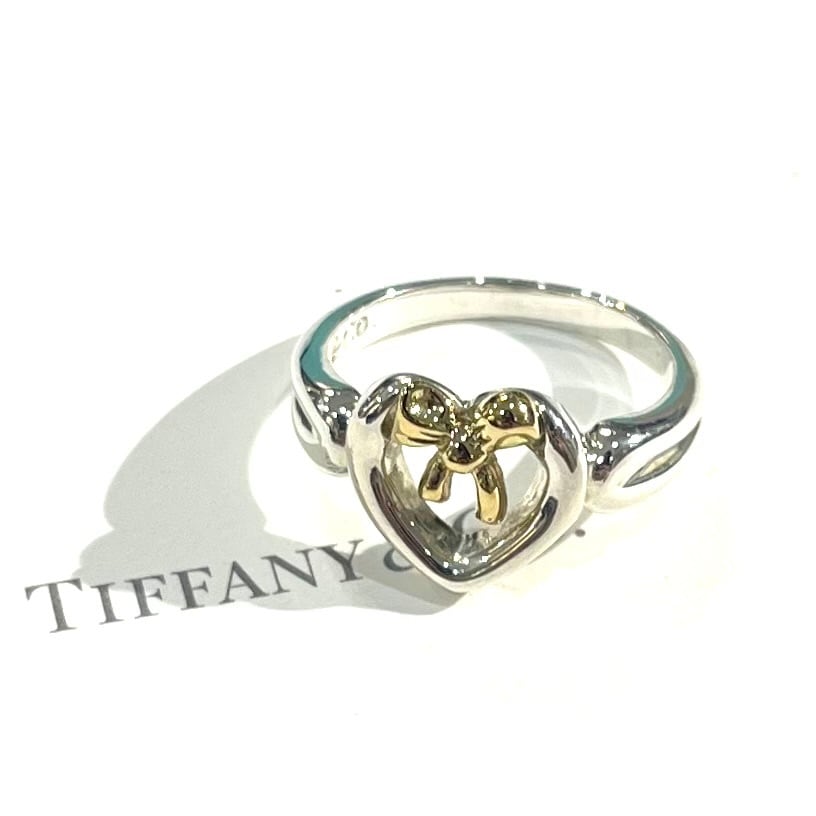 TIFFANY & Co.】【9号】2954 heart with ribbonハート リボン リング