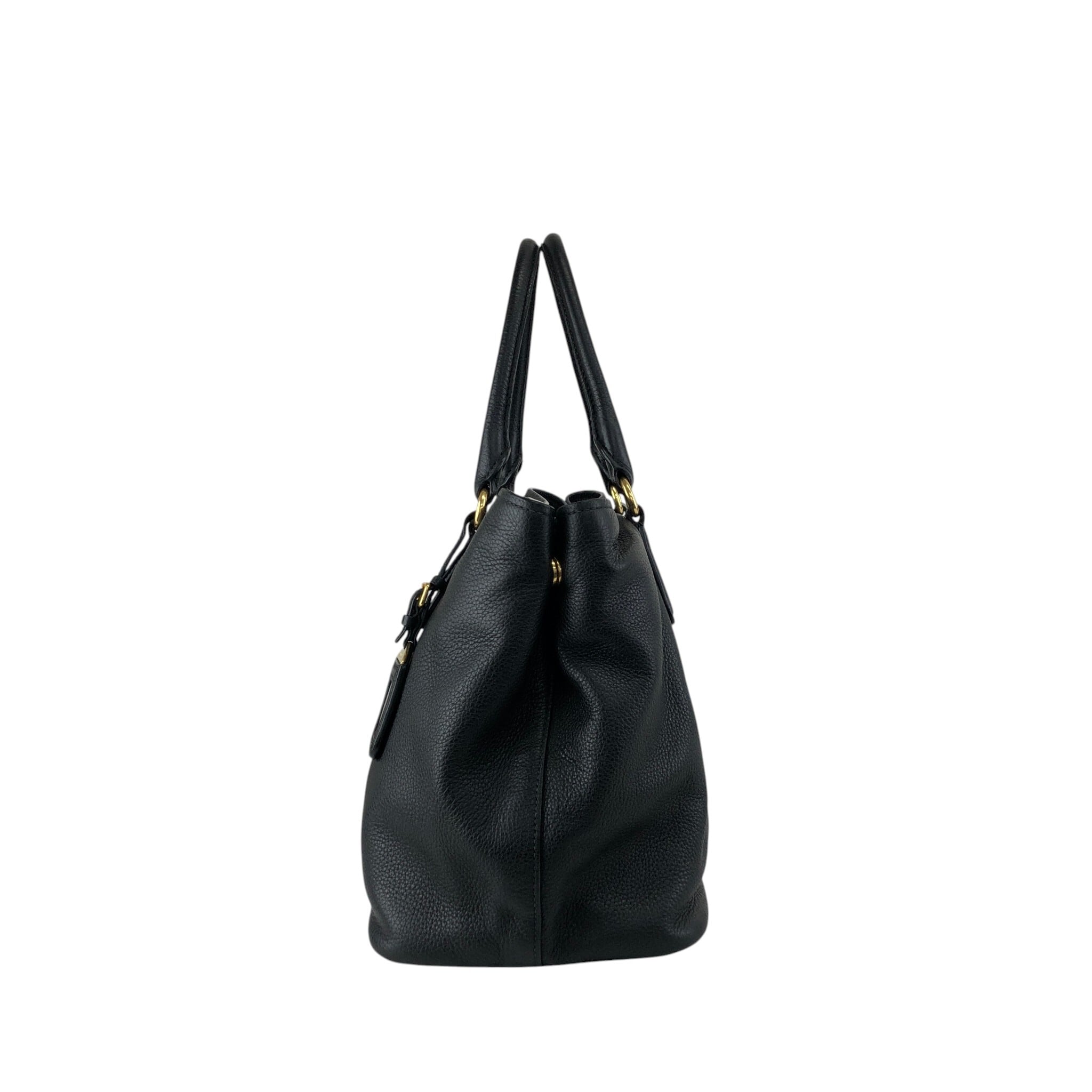 PRADA プラダ トートバッグ ブラック ロゴ レザー 2way vintage