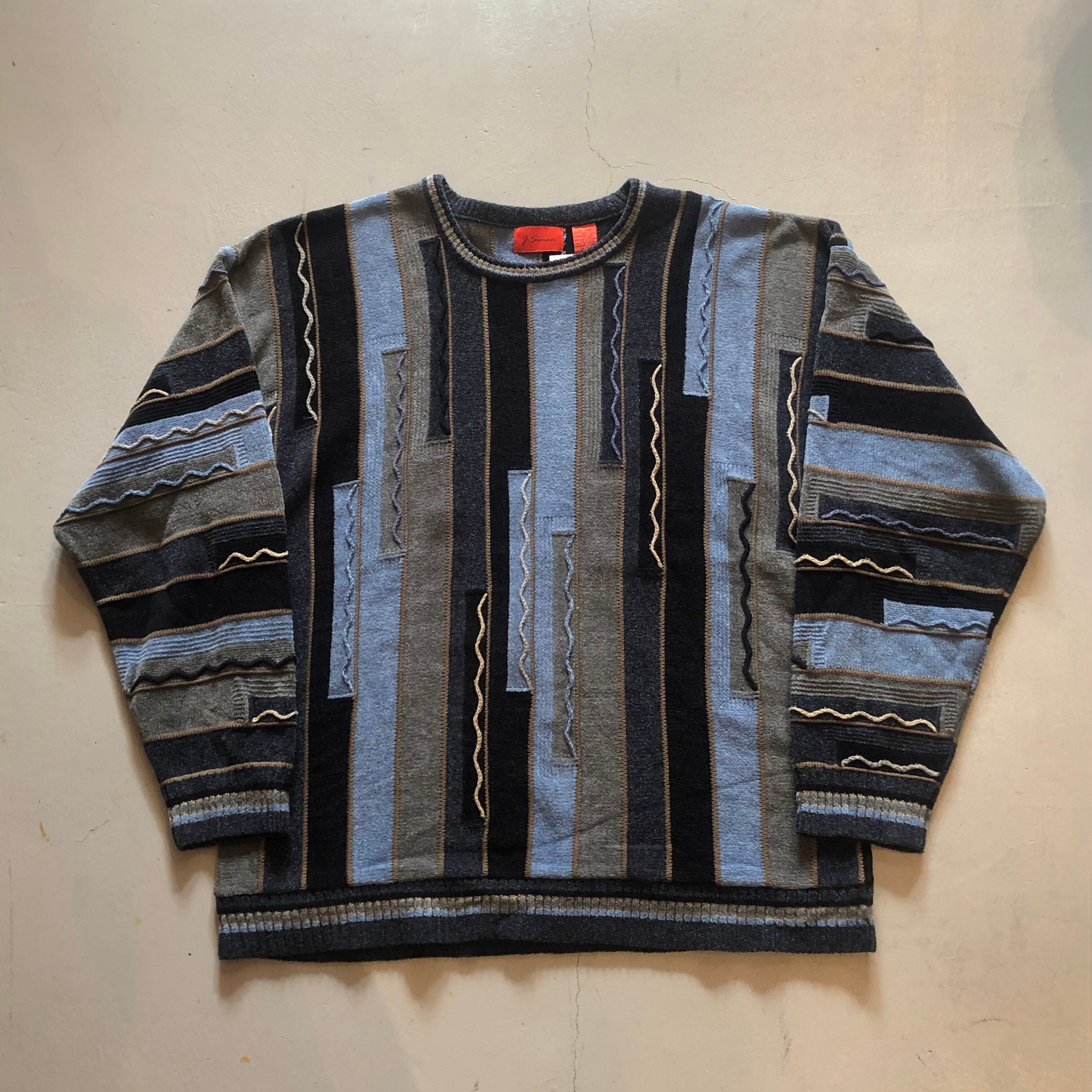 90s J.Simon 3D knit sweater【高円寺店】 | What