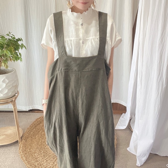 winter linen ↟ ゆるサロペ ↟