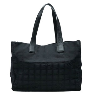 シャネル ニュートラベルライン ココマーク トートバッグ ハンドバッグ ブラック ナイロン レザー レディース CHANEL 【中古】