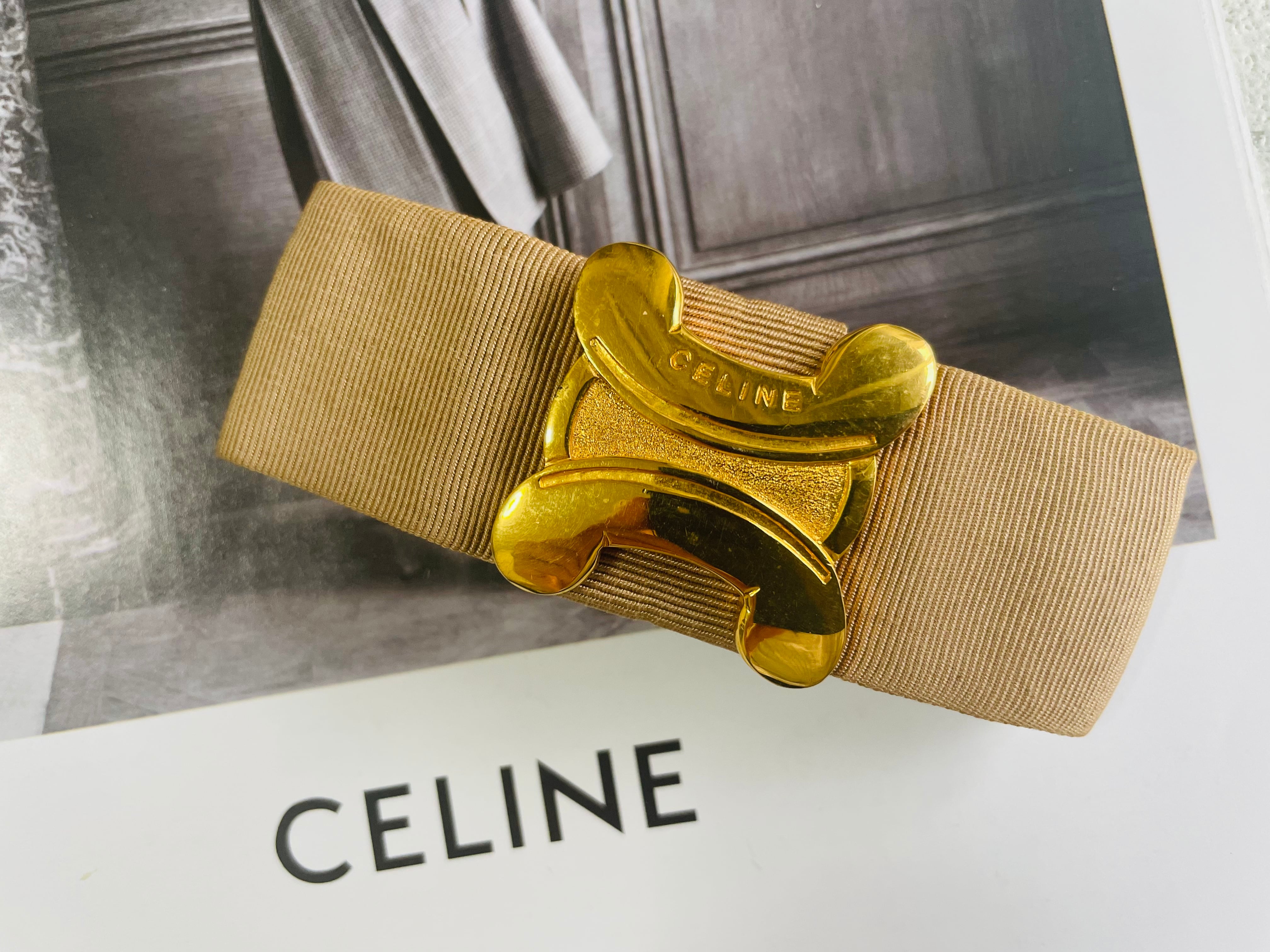 CELINE トリオンフ バレッタ ベージュ