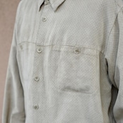 hole design fake suede shirt