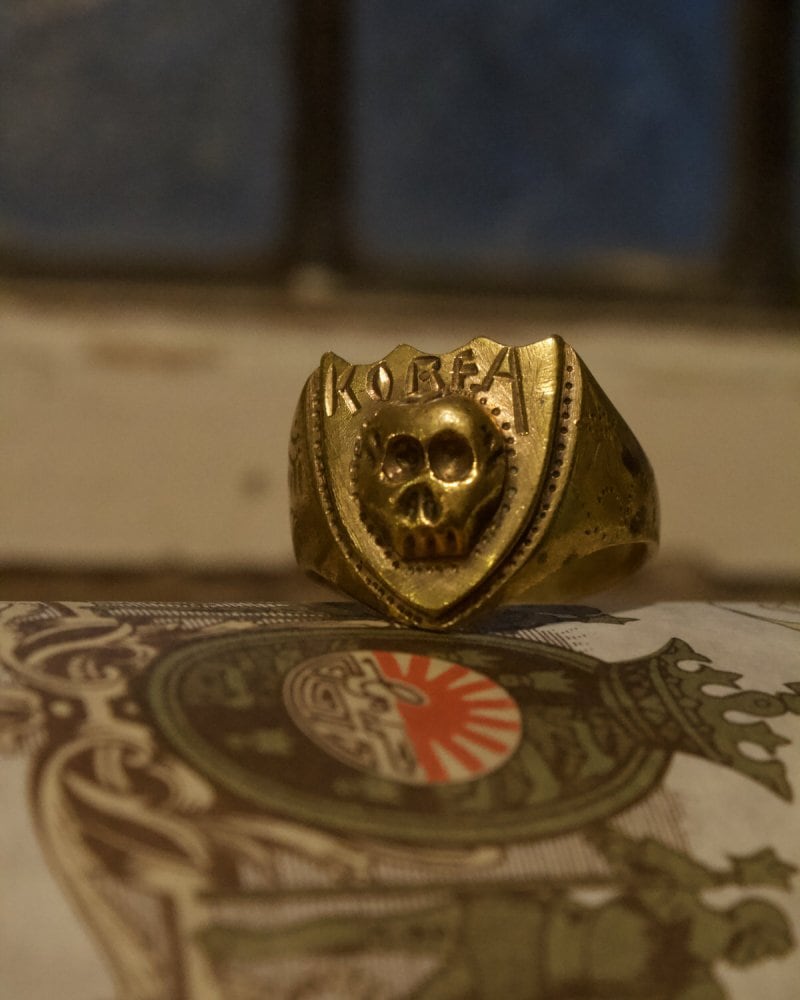 Vintage Military Souvenir Skull Ring [Late 1940s ~] [Brass --Skul