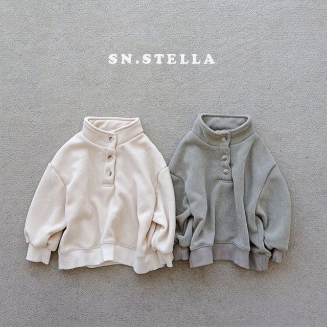 【取寄】sn.stella｜soft half-button tee｜ソフトハーフボタンT｜XS-JM｜kids&jr｜25 winter