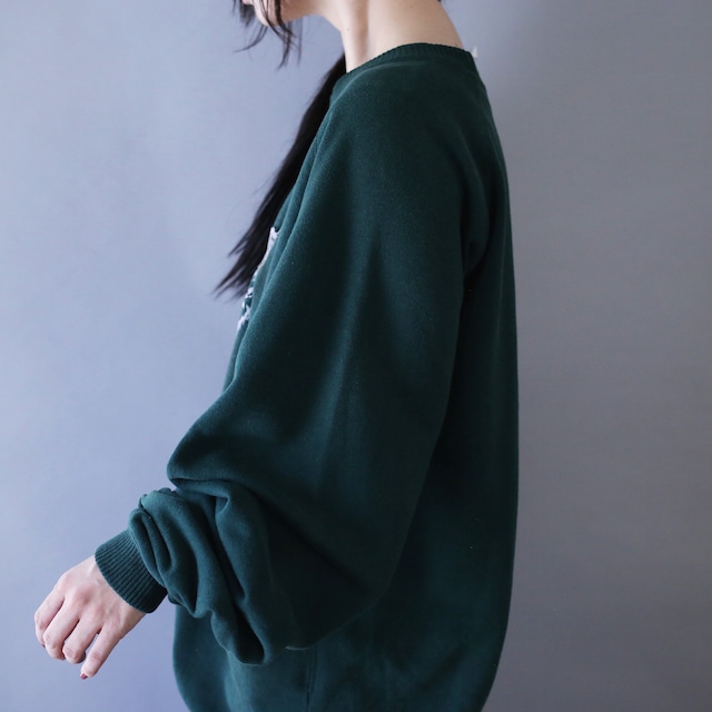 "刺繍×狼" good animal design over silhouette sweatshirt