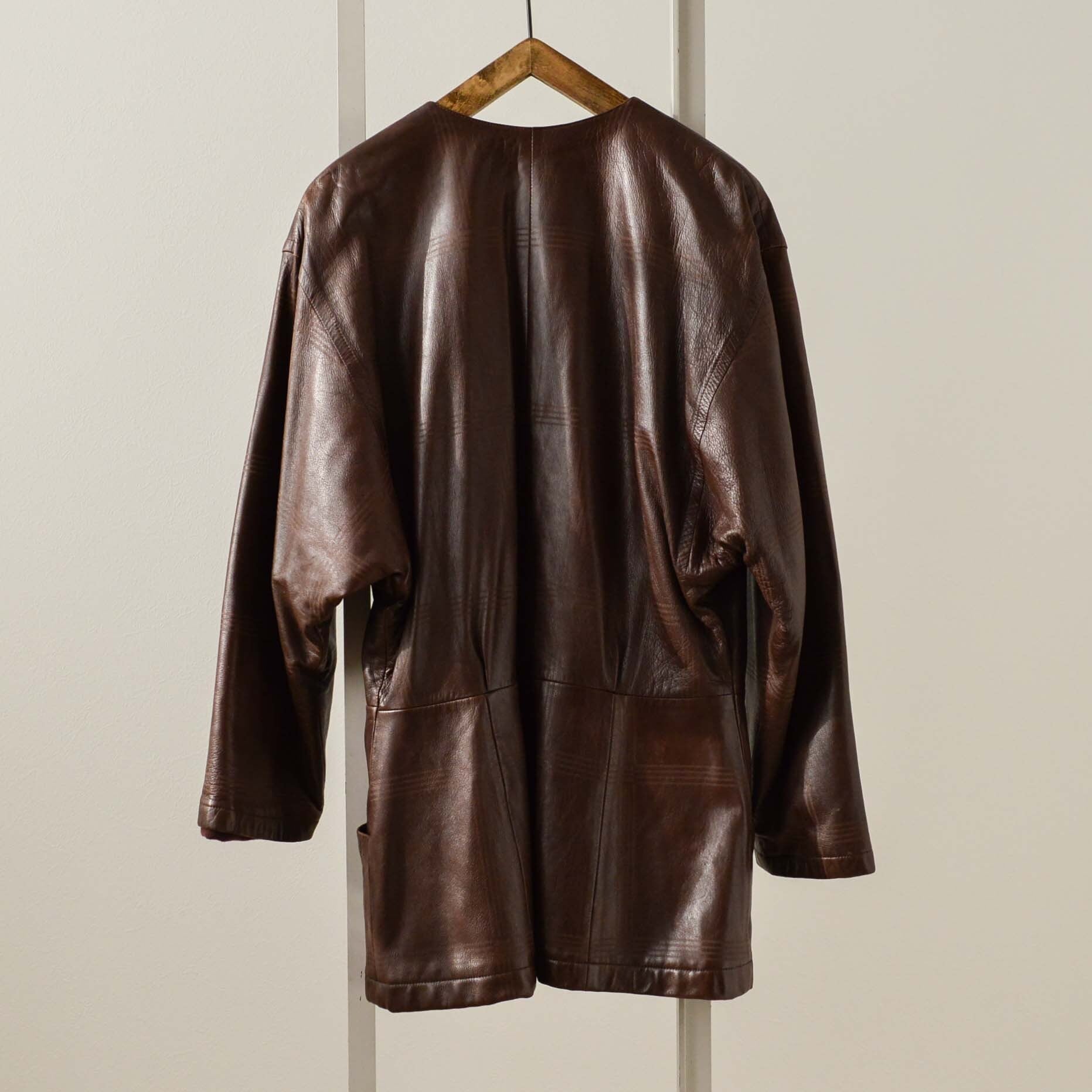 80s MARIO VALENTINO leather jacket | pelican
