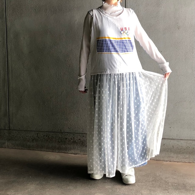 Us古着 チュールスカートドッキングワンピース 古着 リメイク Remake Akuronremake Us古着 チュールスカートドッキングワンピース 古着 リメイク Remake Akuronremake