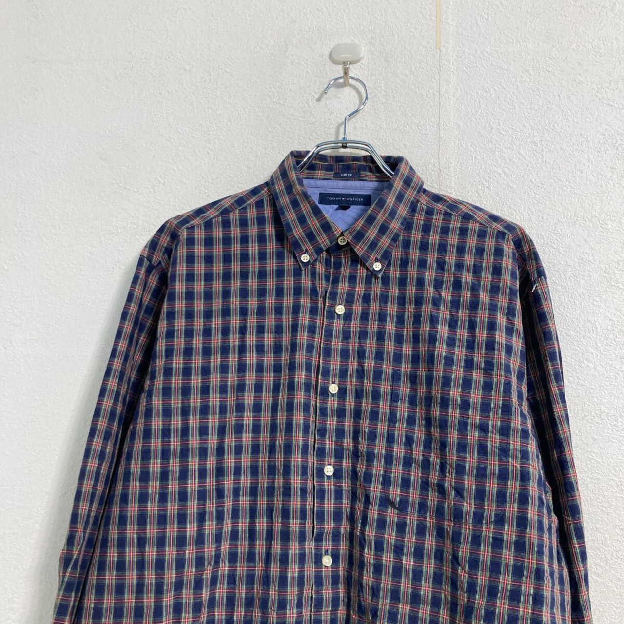 TOMMY HILFIGER 長袖 チェックシャツ XL ネイビー レッド グリーン 