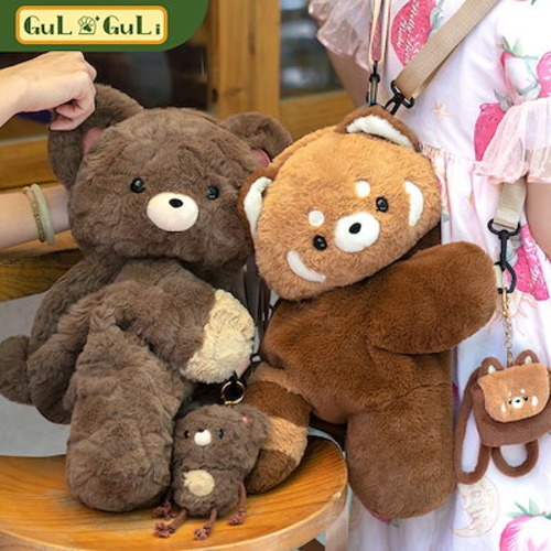 メガ割 パンダ ハートクマ パンダ 子羊 カピバラ ペンギン アライグマ人形リュック 可愛い おしゃれ 斜め掛けバッグ
