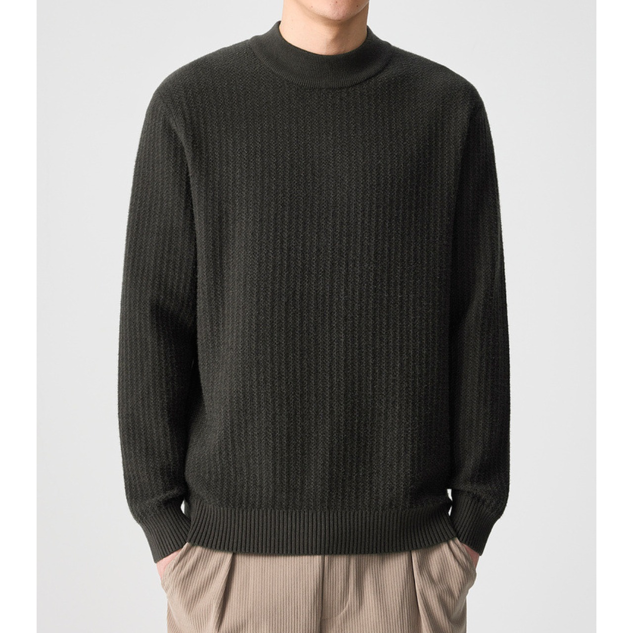 リブクルーネックニットトップス 　TB1781・画像2