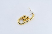 PI-016 BP Chain link earring ( cross)( 24K Gold Plated)