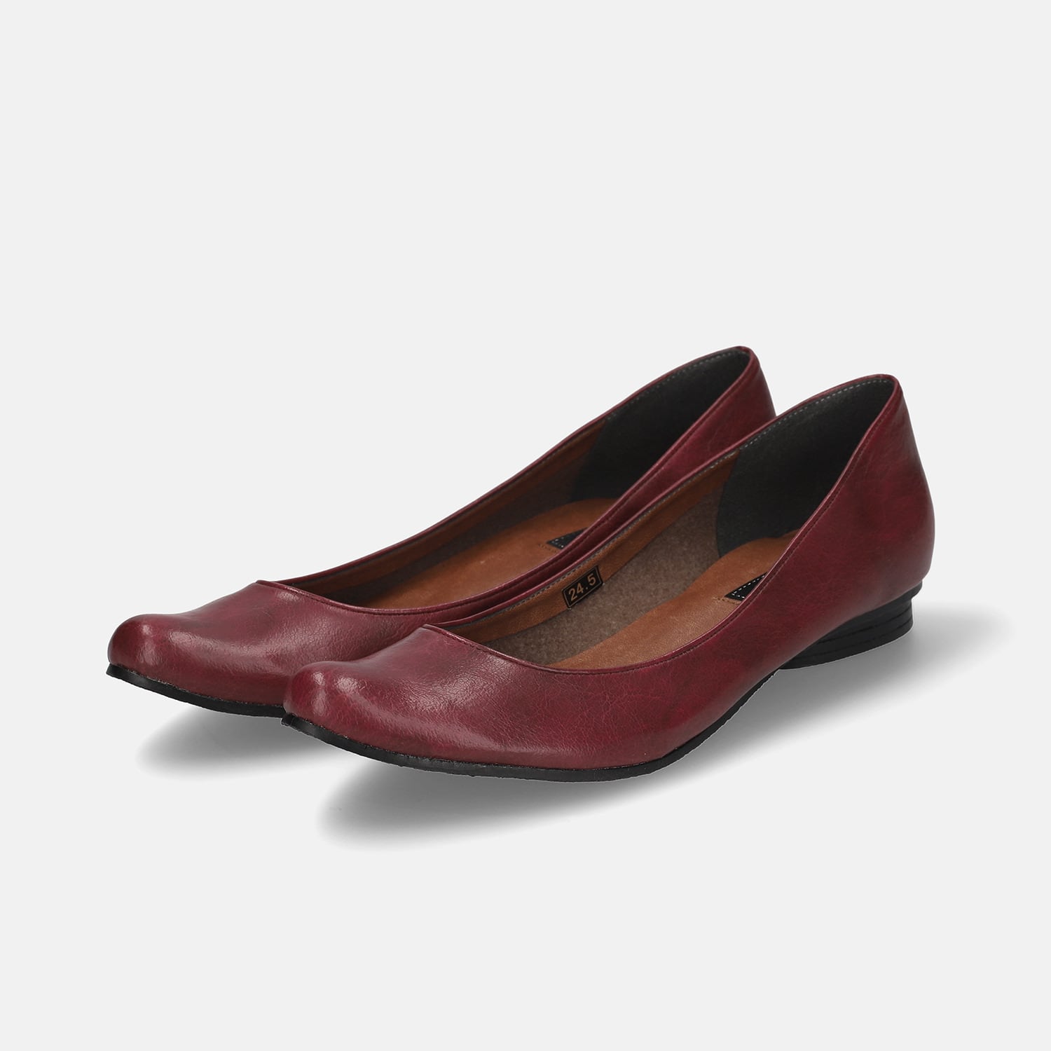OT3525】スクエアトゥバレエシューズ ：ワインレッド 24.5cm | 230 by