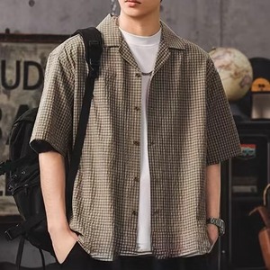 American retro casual plaid shirt(VE221)