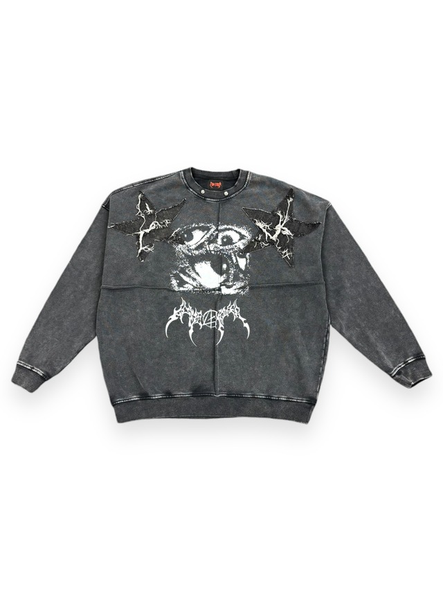 【LOVE KILLER×DESTRUCION9】two star distrucion Eye Graphic logo sweat by ruptivey Ver.2