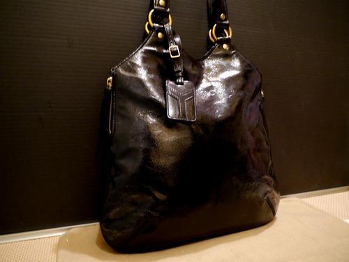 美品◆YSLイヴサンローラン メトロポリス レザー ハンド バッグ