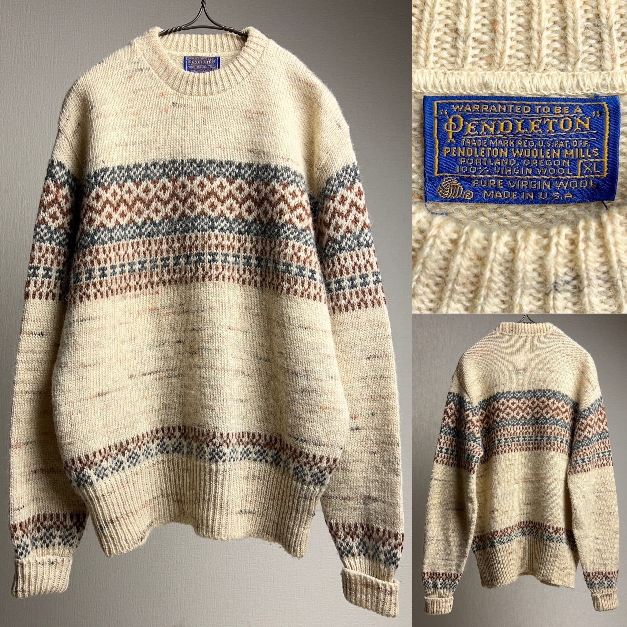 70's~80's PENDLETON Wool Knit Sweater SIZE XL USA製 70年代 70's~80's PENDLETON Wool Knit Sweater SIZE XL USA製 70年代
