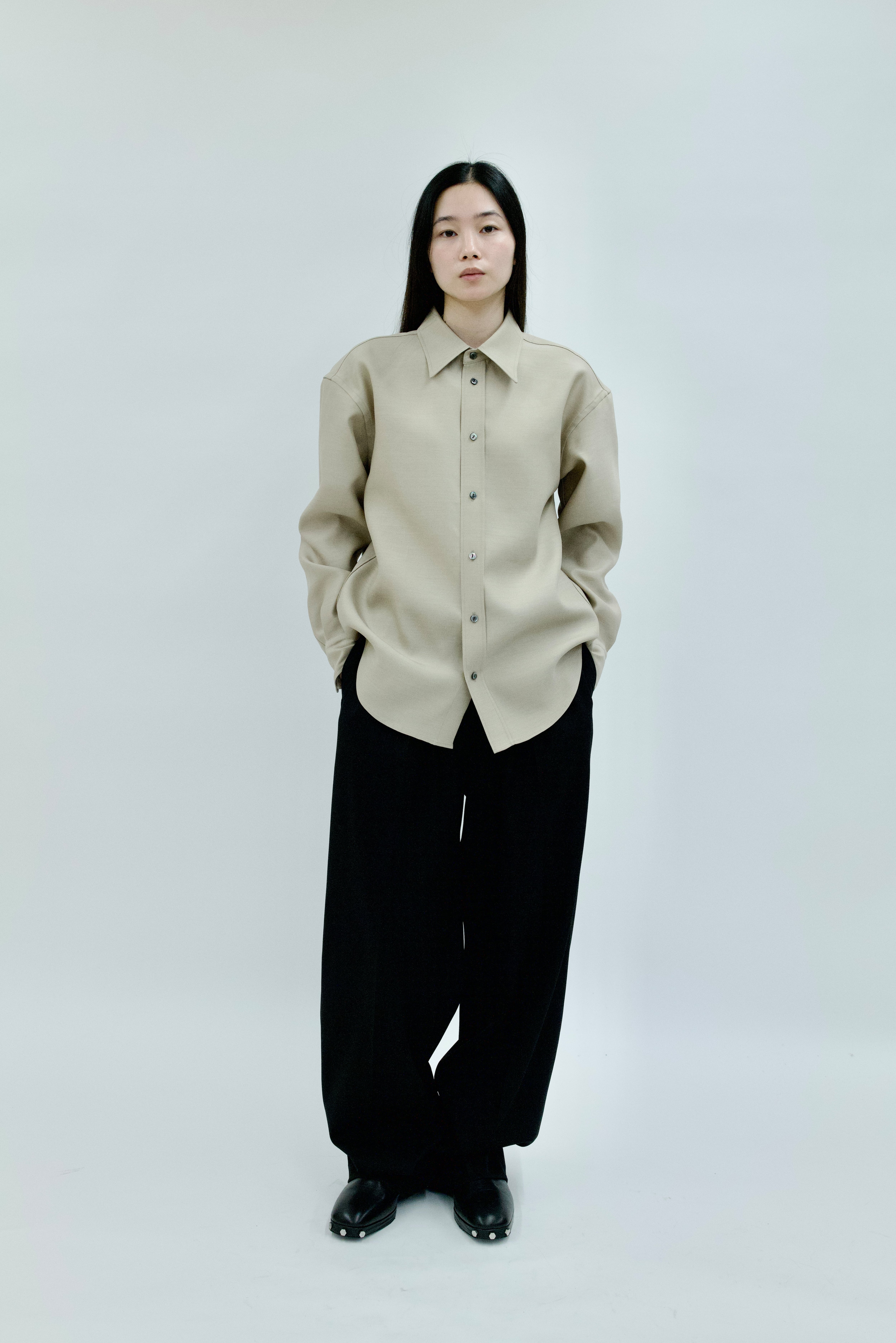 トップス ouat office shirts TAUPE OFFICE SHIRTS -STORE EXCLUSIVE- | OUAT