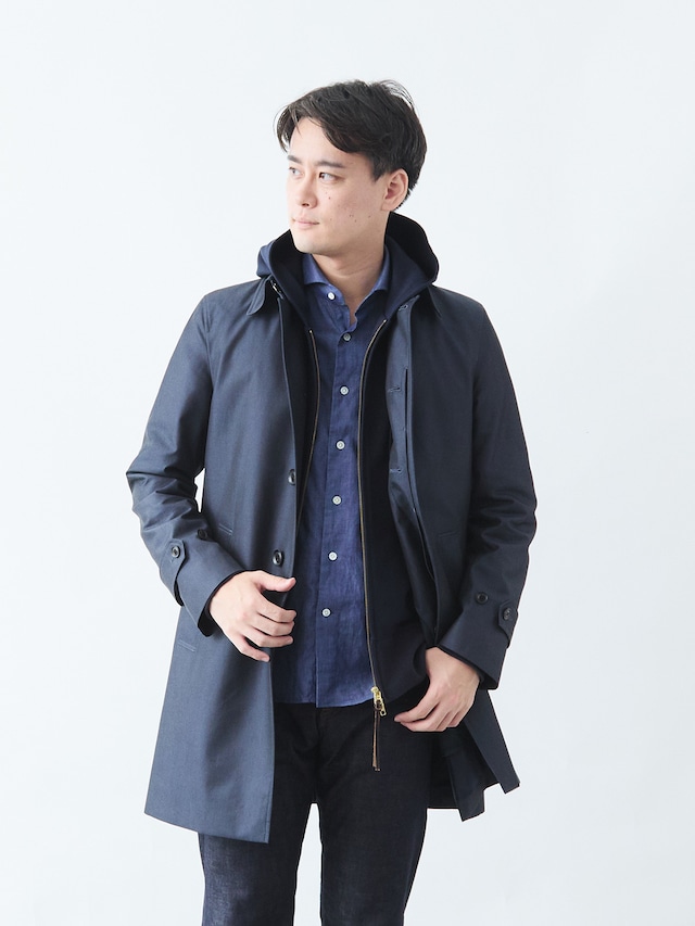The Craftmans 超高密度GIZAギャバジンステンカラー/ブルーグレー