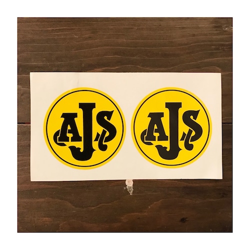 AJS Sticker / AJS Black on Yellow Circular Sticker (2枚1セット) #3