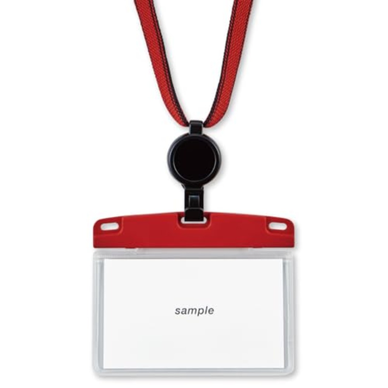 オープン工業 吊り下げ名札 アーバンスタイル 名札 カードホルダー ネームホルダー リール 名刺 硬質ヘッダー 1枚 レッド 赤 NU-3P-RD