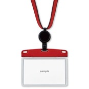 オープン工業 吊り下げ名札 アーバンスタイル 名札 カードホルダー ネームホルダー リール 名刺 硬質ヘッダー 1枚 レッド 赤 NU-3P-RD