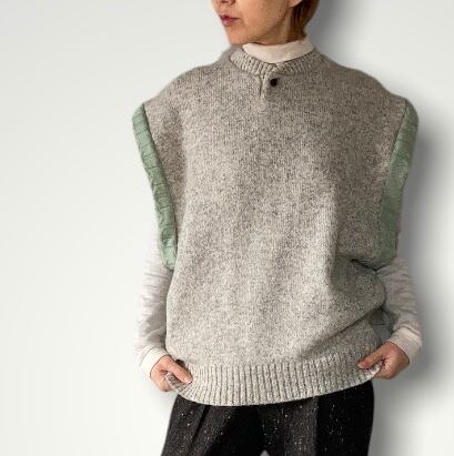 ZOZOTTE remake knit vest / リメイクニットベスト / グレー系ミックス