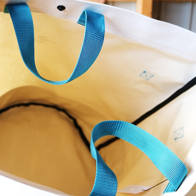 CANVAS STORAGE BAG (white×black / blue tape)