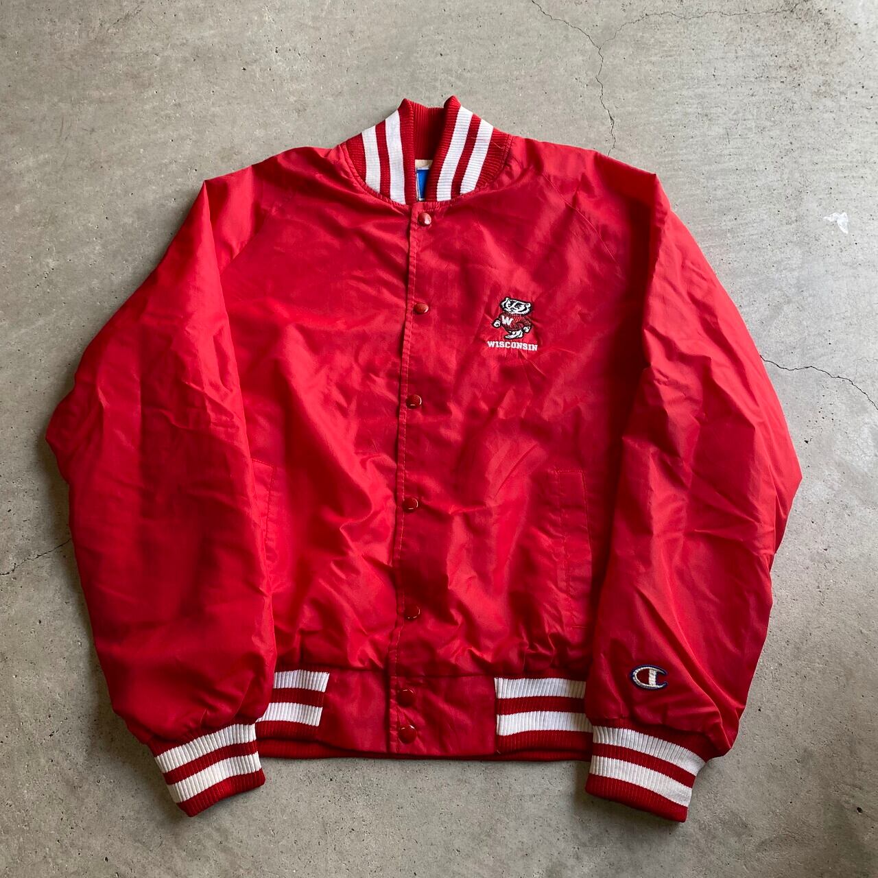 代引不可 ヴィンテージ championのスタジアムジャンパー チャンピオンのナイロン | plastihogar.com.gt