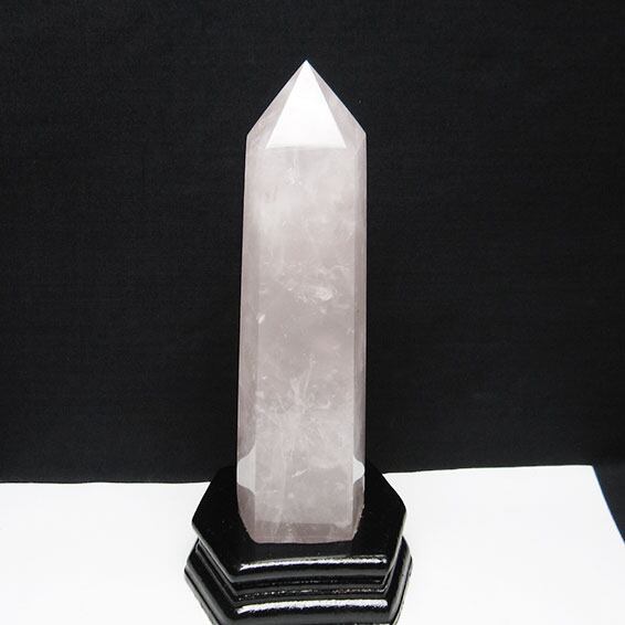 ローズクォーツ ポイント 六角柱 台座付属 一点物 152-2600