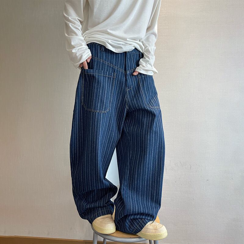 dannyandzee後ろプリントストライプデニムパンツ | mblueshop