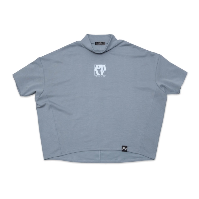 mock neck T-shirt / BLUE