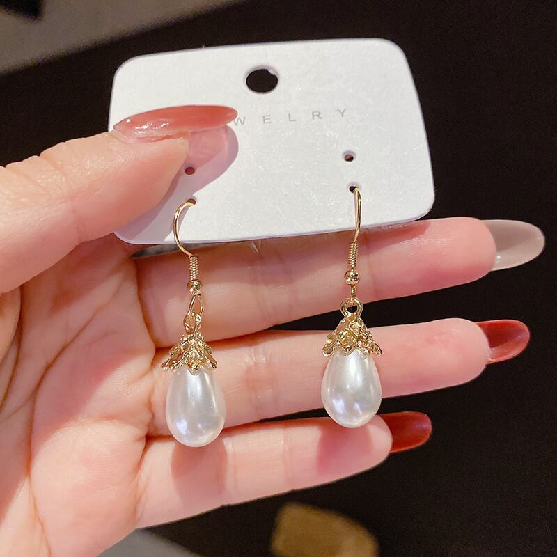 バロック風ロングピアス パール