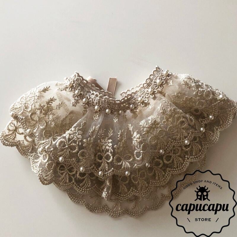 sold out» Pearl Lace cape パールケープ 付け襟 つけ襟 | 子供服 capucapu