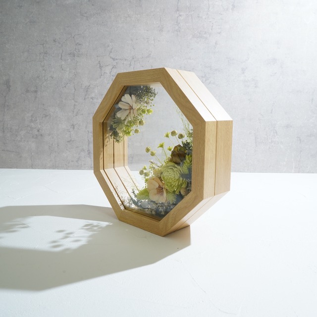 【グリーン】フレームフラワー 八角形 アートタイプ FO-48≪限定１点≫