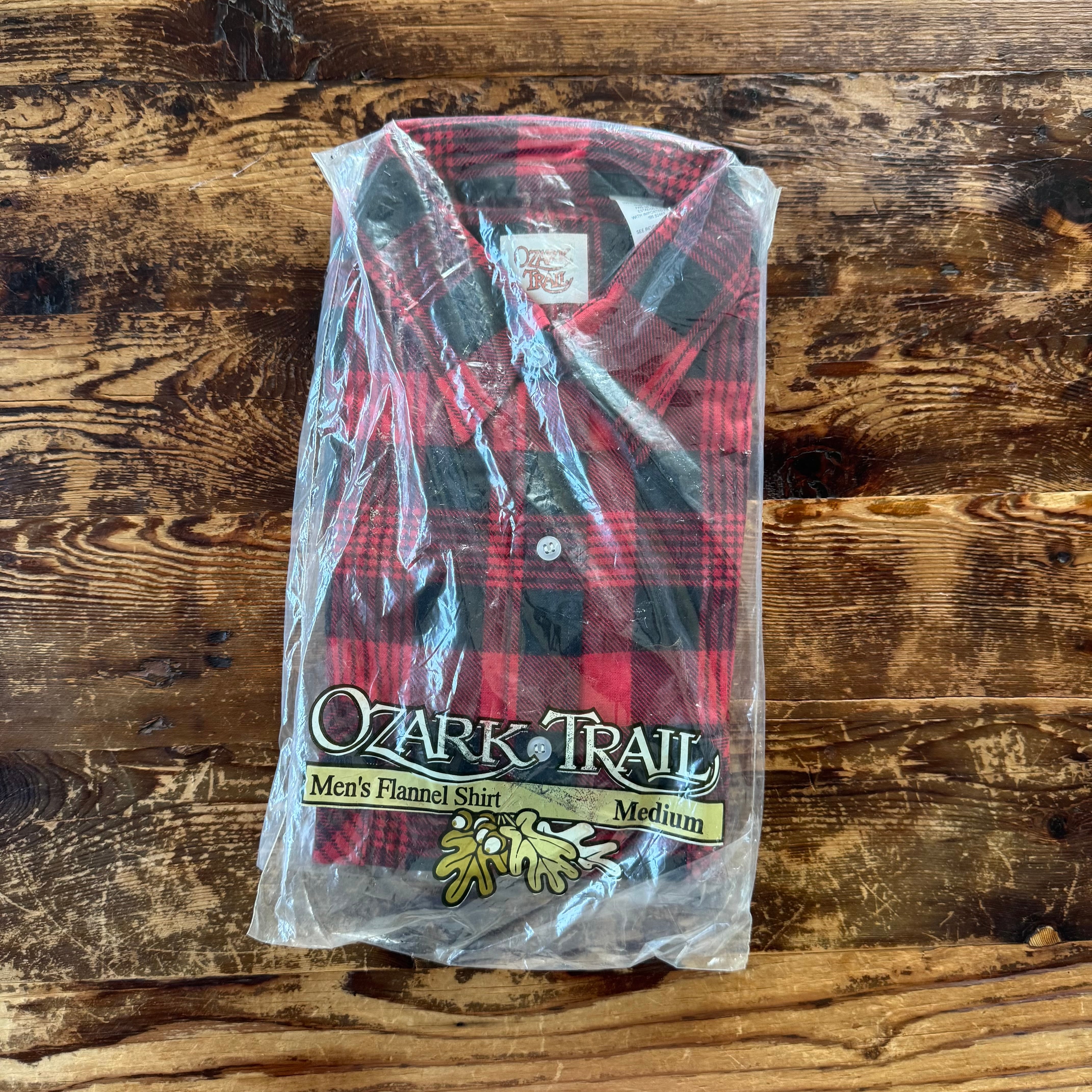 1980's Deadstock "Ozark Trail" Print-Flannel Shirt Black x Red / M