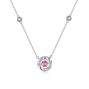 ペンダント おしゃれ キラキラ 1粒 ダイヤモンド シルバー ネックレス[110]