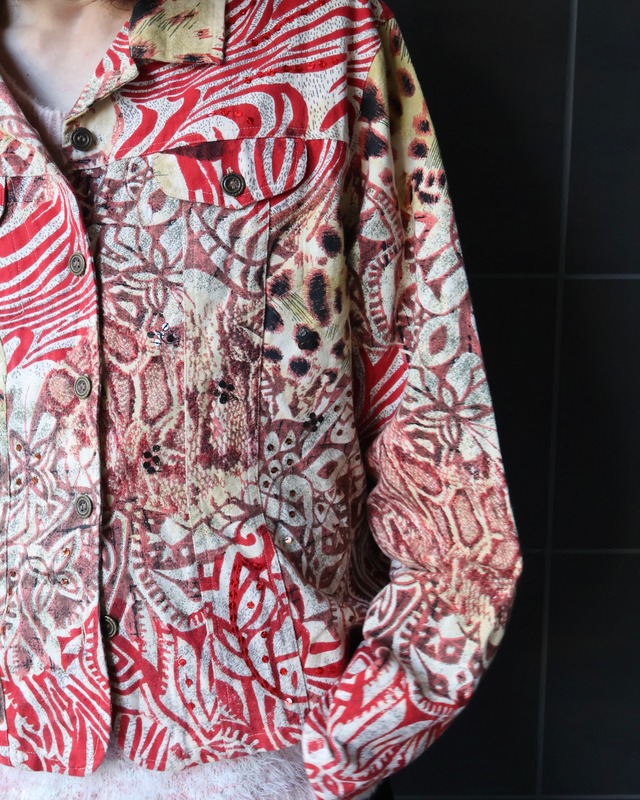 All-over print shirt blouson
