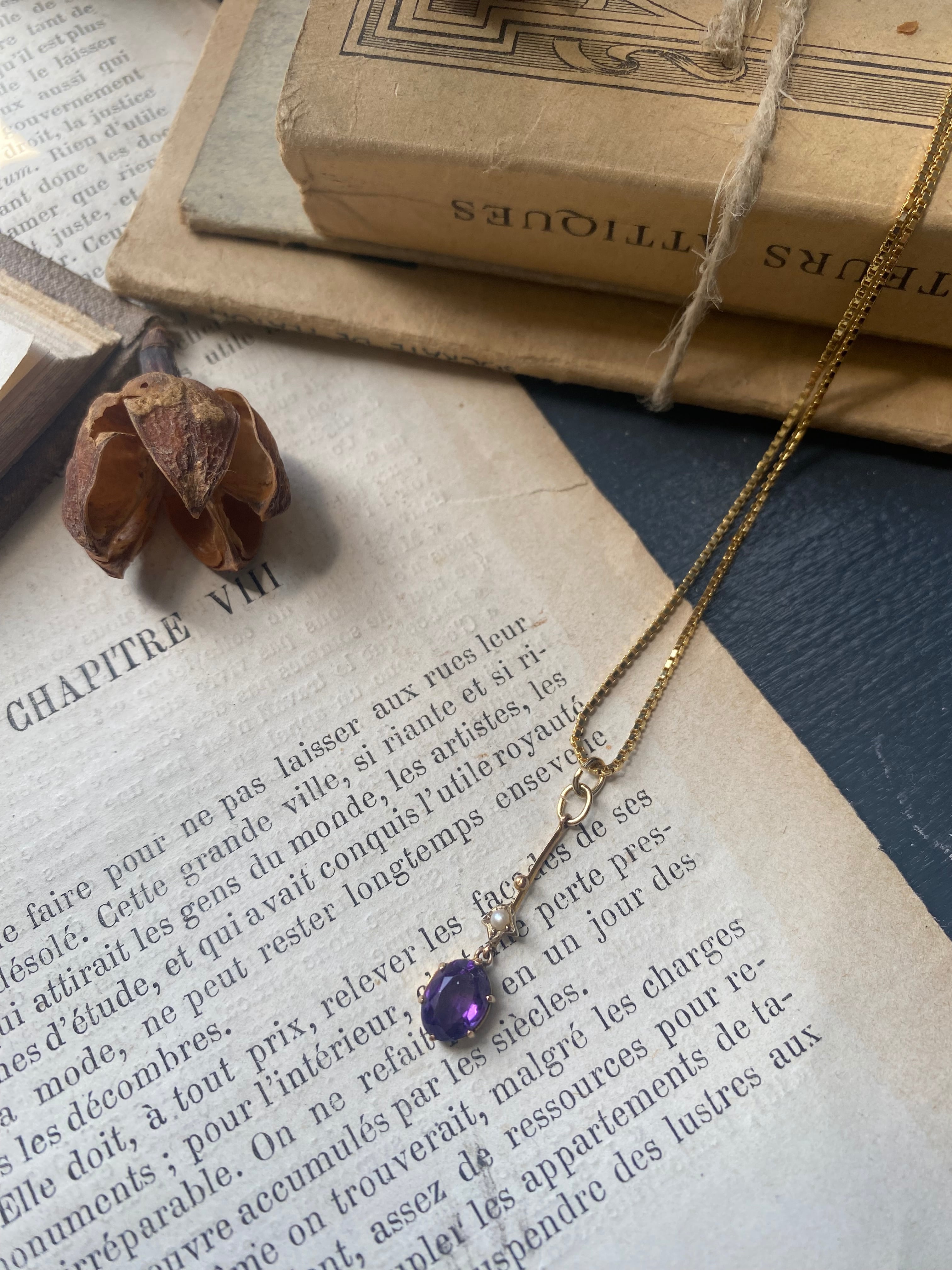 アメジスト シードパール ペンダント