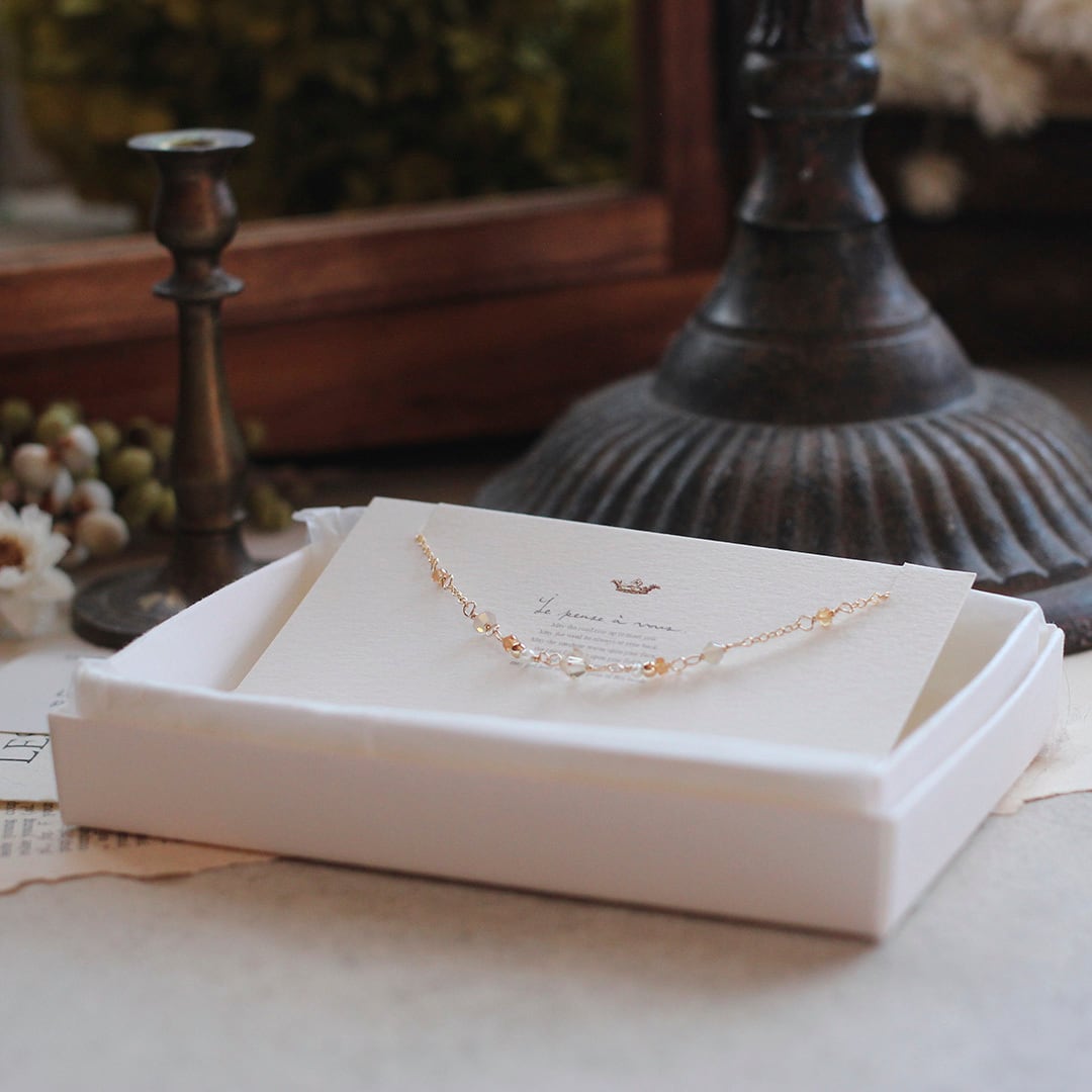 オレンジサファイア ブレスレット Jardin/オレンジサファイア・9月誕生石・14KGFブレスレット | Urim,Thummim