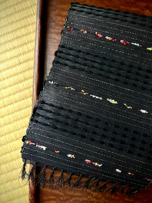 半巾帯|誉田屋源兵衛芭蕉段織 黒(金糸①)